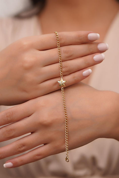 Solid Gold Star Bracelet