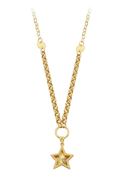 Collar de estrella de oro macizo | 14K (585) | 6,46 gramos