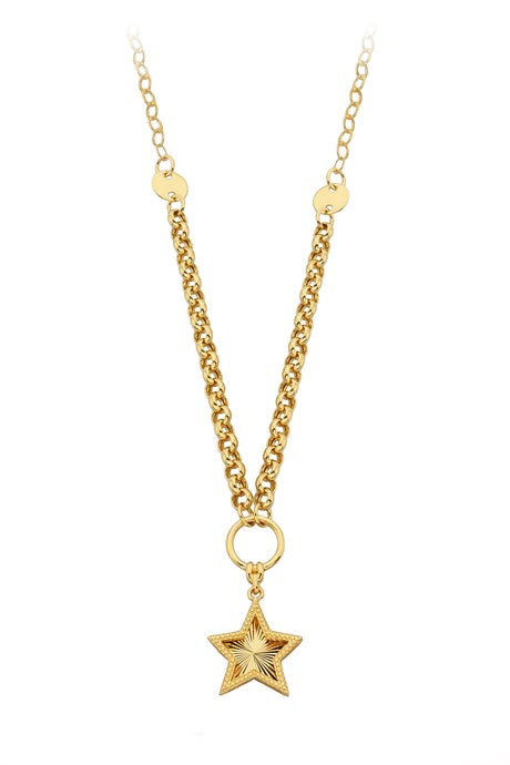 Solid Gold Star Necklace | 14K (585) | 6.46 gr