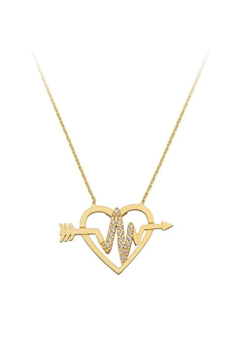 Collier de battement de coeur en or massif | 14K (585) | 2,06 grammes