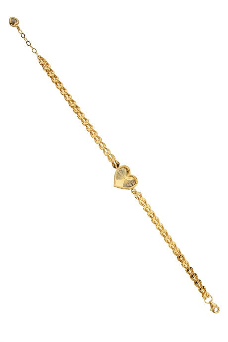 Pulsera de corazón de oro macizo | 14K (585) | 5,41 gramos