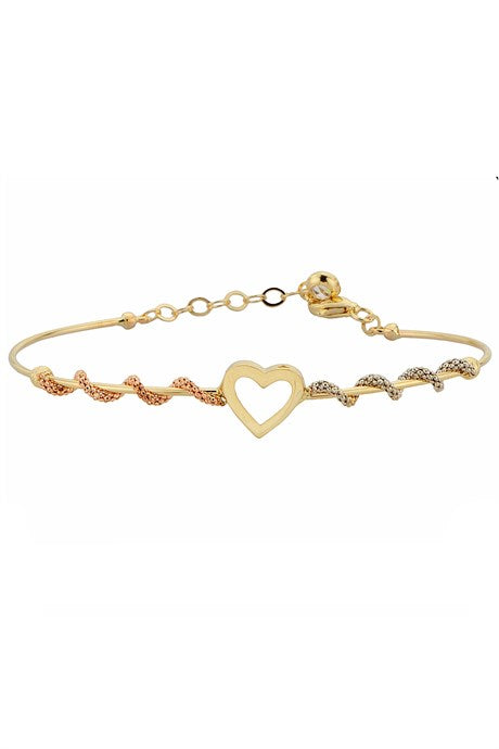 Bracelet coeur en or massif | 14K (585) | 3,42 grammes