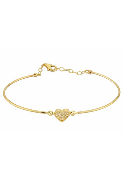 Pulsera de corazón de oro macizo | 14K (585) | 2,60 gramos