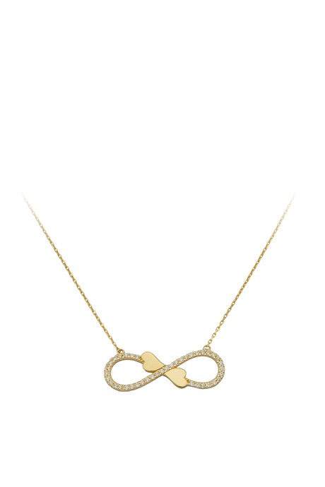 Solid Gold Heart Infinity Necklace | 14K (585) | 2.02 gr