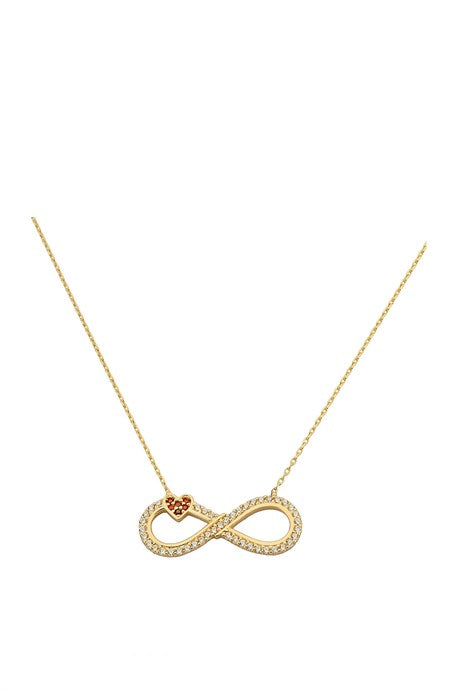 Collar infinito de corazón de oro macizo | 14K (585) | 2,47 gramos