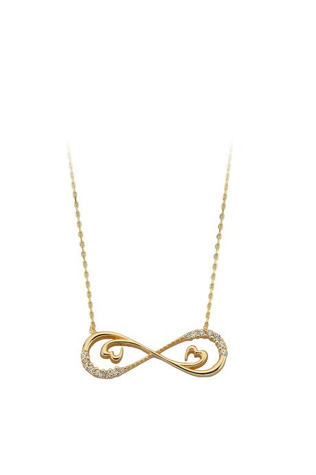 Collar infinito de corazón de oro macizo | 14K (585) | 2,20 gramos