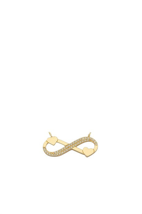 Solid Gold Heart Infinity Necklace | 14K (585) | 2.13 gr