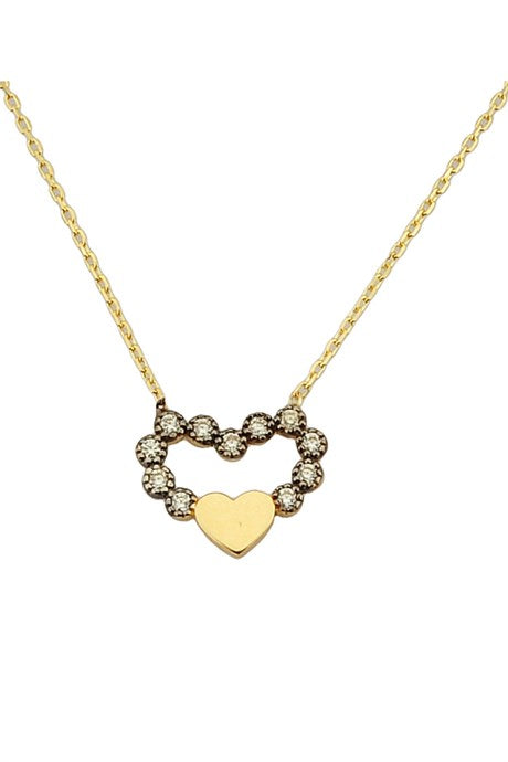 Collar de corazón de oro macizo | 14K (585) | 1,55 gramos