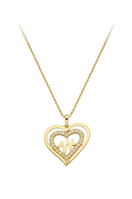 Collar de corazón de oro macizo | 14K (585) | 2,09 gramos