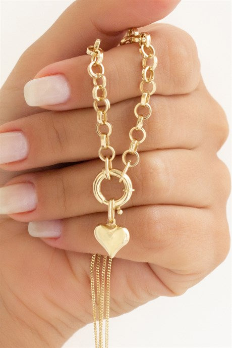 Collier coeur en or massif | 14K (585) | 7,46 grammes