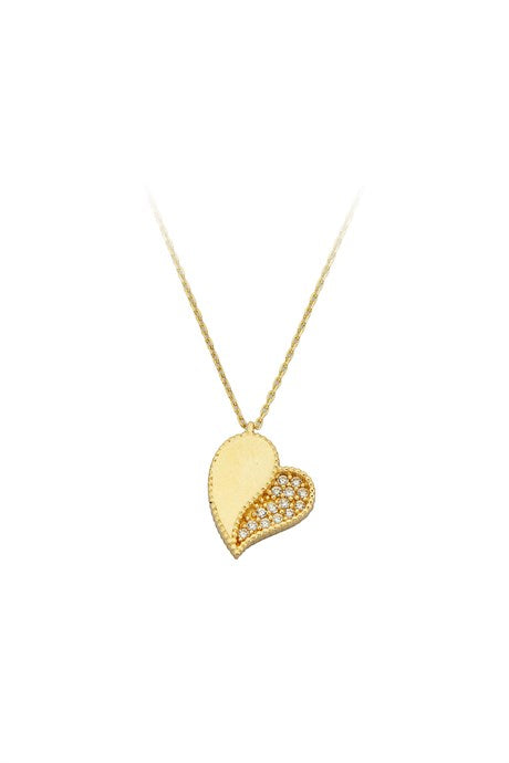 Solid Gold Heart Necklace | 14K (585) | 2.59 gr