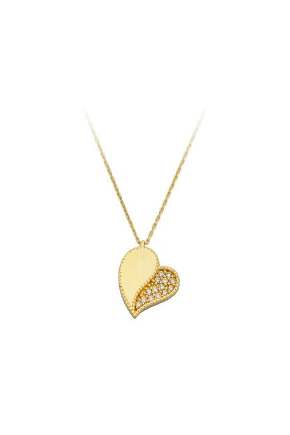 Collar de corazón de oro macizo | 14K (585) | 2,59 gramos