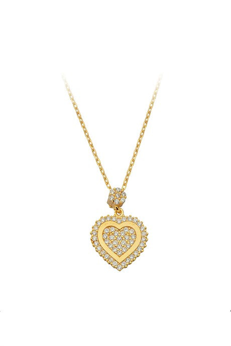 Solid Gold Heart Necklace | 14K (585) | 2.20 gr