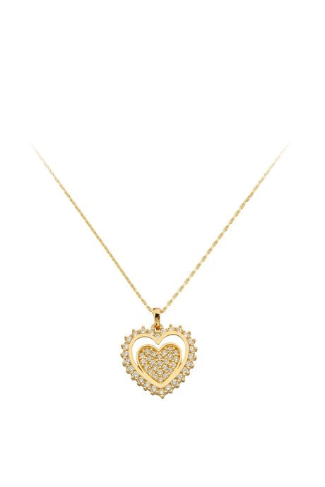 Collar de corazón de oro macizo | 14K (585) | 2,46 gramos