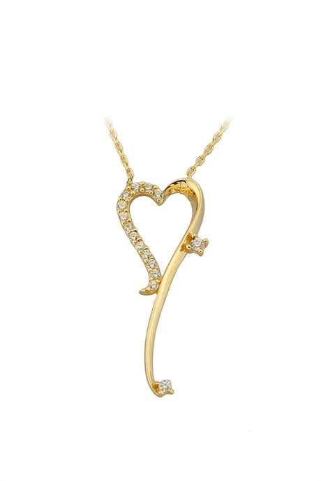 Solid Gold Heart Necklace | 14K (585) | 1.68 gr