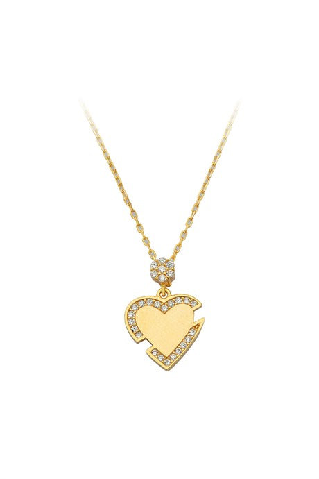 Solid Gold Heart Necklace | 14K (585) | 1.88 gr