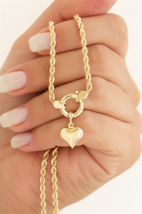 Collar de corazón de oro macizo | 14K (585) | 6,36 gramos