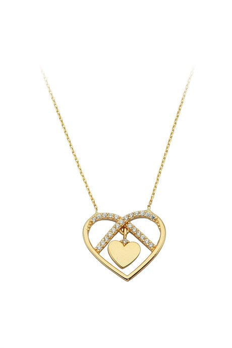 Collier coeur en or massif | 14K (585) | 2,52 grammes