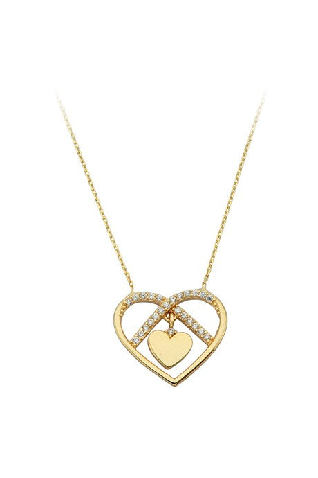 Solid Gold Heart Necklace | 14K (585) | 2.52 gr