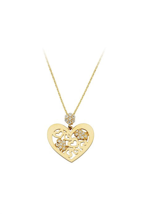 Collier coeur en or massif | 14K (585) | 2,30 gr