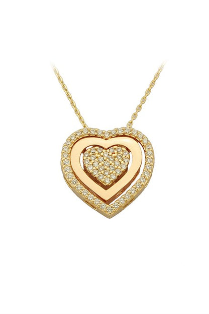 Collar de corazón de oro macizo | 14K (585) | 3,14 gramos