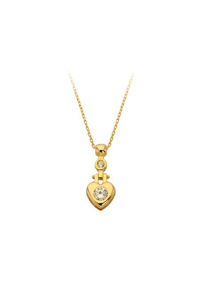 Collar de corazón de oro macizo | 14K (585) | 1,95 gramos