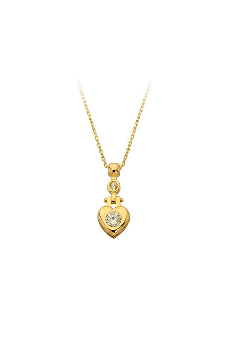 Solid Gold Heart Necklace | 14K (585) | 1.95 gr