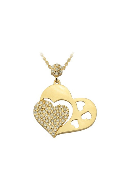 Collar de corazón de oro macizo | 14K (585) | 2,65 gramos