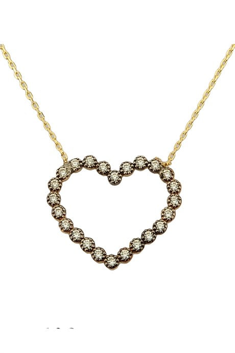 Collar de corazón de oro macizo | 14K (585) | 1,86 gramos