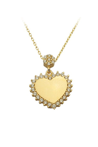 Solid Gold Heart Necklace | 14K (585) | 2.27 gr