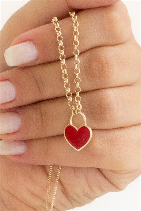 Collar de corazón de oro macizo | 14K (585) | 3,34 gramos