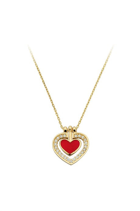 Solid Gold Heart Necklace | 14K (585) | 2.30 gr