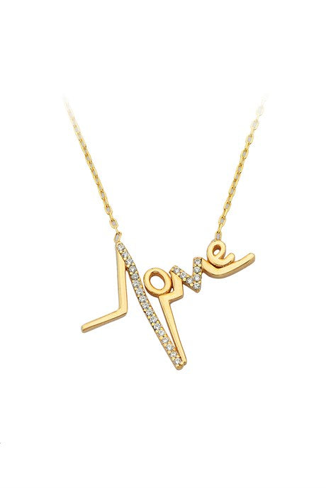 Collier d'amour de rythme cardiaque en or massif | 14K (585) | 2,75 grammes