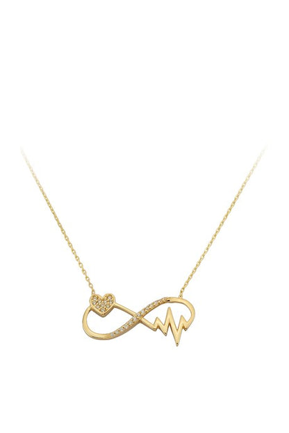 Collier infini de rythme cardiaque en or massif | 14K (585) | 2,17 grammes