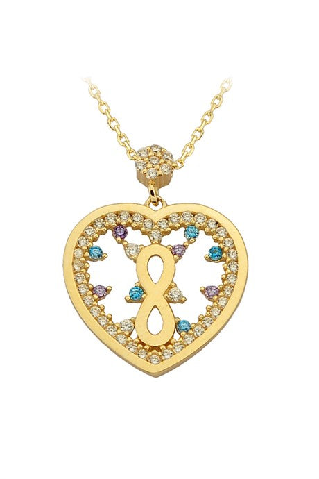 Collar infinito de corazón de oro macizo | 14K (585) | 2,78 gramos