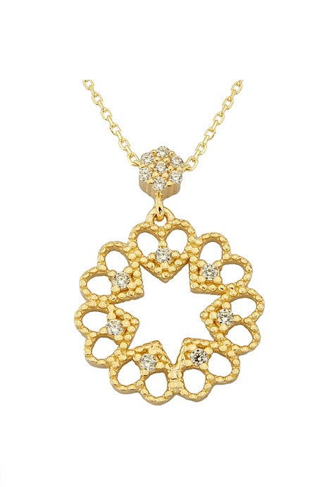 Collar de estrella de corazón de oro macizo | 14K (585) | 2,28 gramos