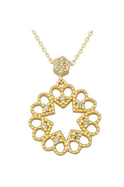 Solid Gold Heart Star Necklace | 14K (585) | 2.28 gr