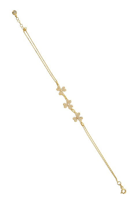 Solid Gold Heartil Clover Bracelet | 14K (585) | 2.91 gr