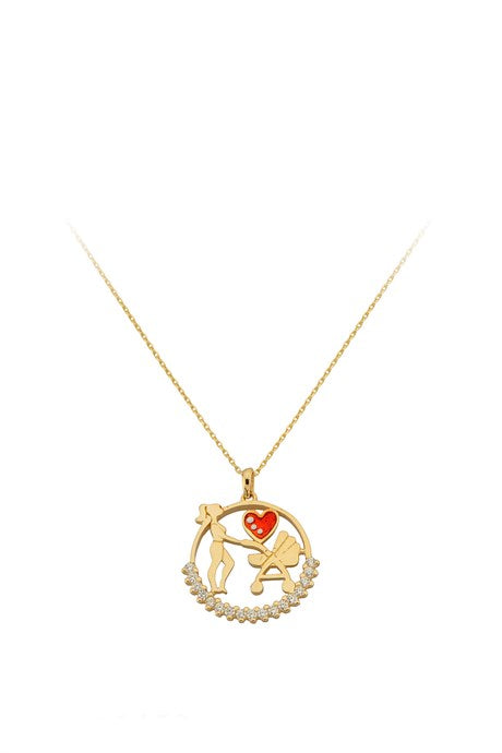 Solid Gold Heart Mother And Baby Necklace | 14K (585) | 2.81 gr