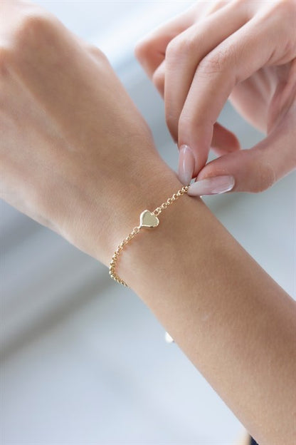 Solid Gold Heart Bracelet | 8K (333) | 2.01 gr