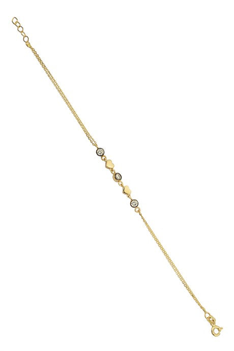 Solid Gold Heart Bracelet | 14K (585) | 1.95 gr