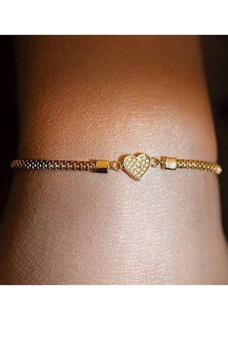 Bracelet coeur en or massif | 14K (585) | 3,48 grammes