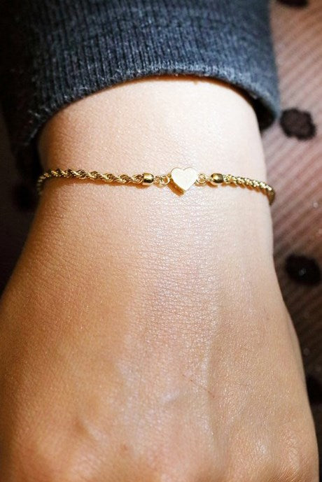 Solid Gold Heart Bracelet | 14K (585) | 2.58 gr