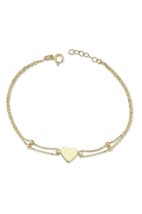 Solid Gold Heart Bracelet | 14K (585) | 2.17 gr