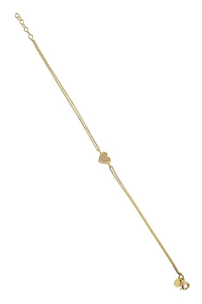 Solid Gold Heart Bracelet | 14K (585) | 1.39 gr