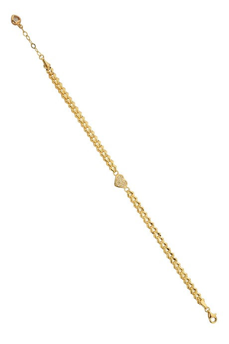 Pulsera de corazón de oro macizo | 14K (585) | 3,98 gramos