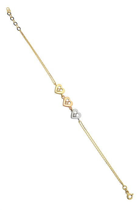 Pulsera de corazón de oro macizo | 14K (585) | 2,94 gramos