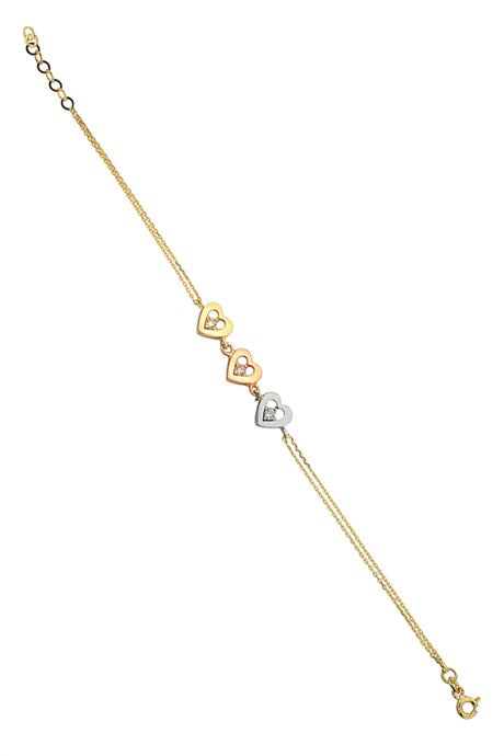 Solid Gold Heart Bracelet | 14K (585) | 2.94 gr
