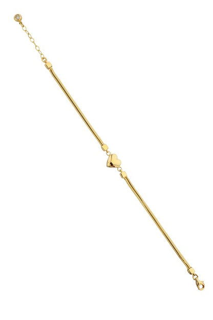 Pulsera de corazón de oro macizo | 14K (585) | 3,39 gramos