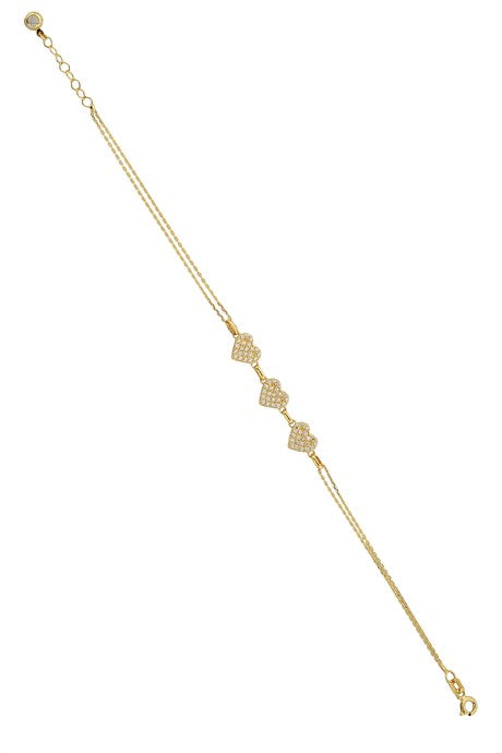 Pulsera de corazón de oro macizo | 14K (585) | 2,62 gramos